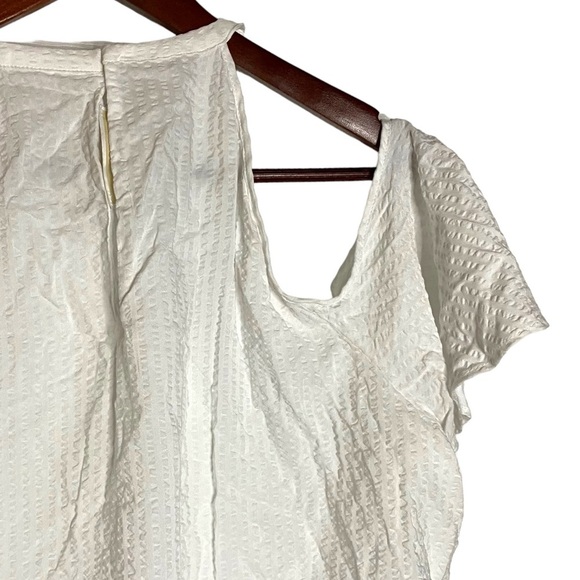 Michael Michael Kors White Textured Halter Neck Cold Shoulder Top Extra Large XL - Picture 13 of 16